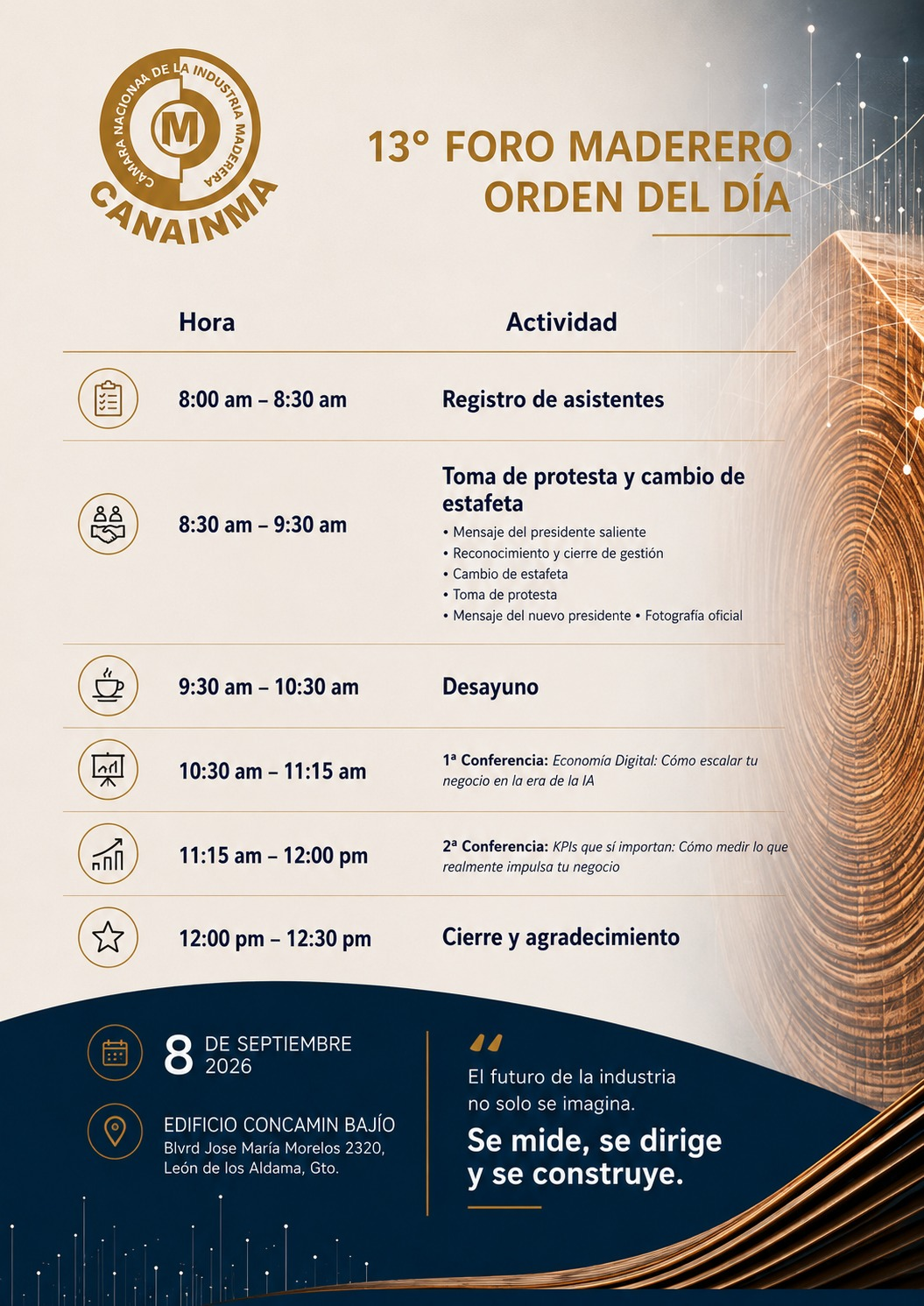 Vista previa de la agenda del 13° Foro Maderero